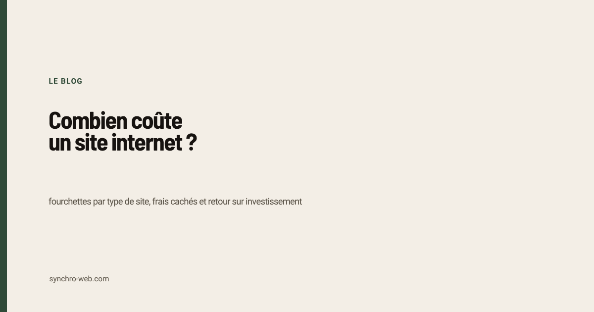 Combien coûte un site internet ?