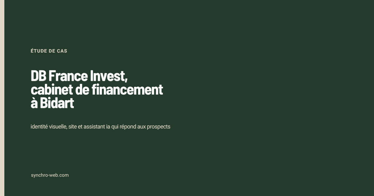 Visuel de partage de l'étude de cas DB France Invest, cabinet de financement à Bidart