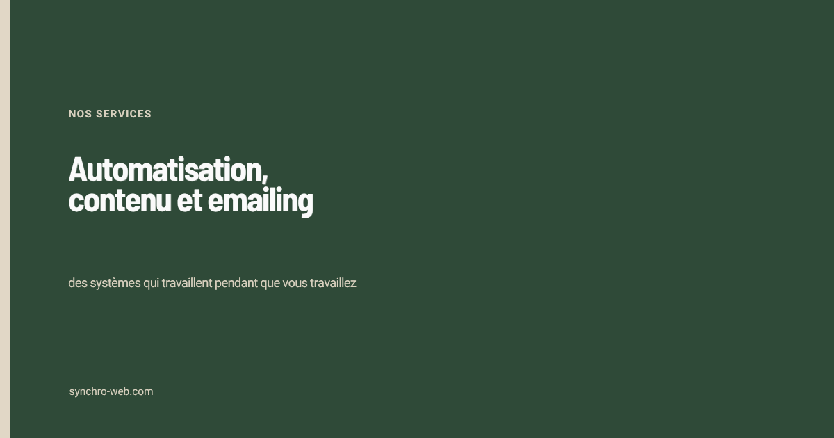 Visuel de partage des services de Synchro Web : automatisation, contenu et emailing